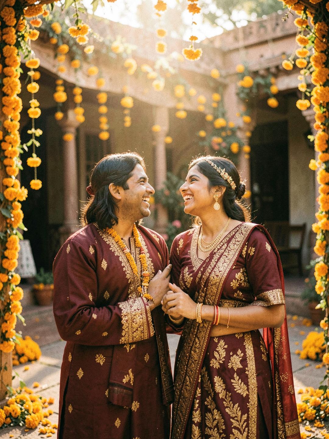 Manasi and Omkar laughing together